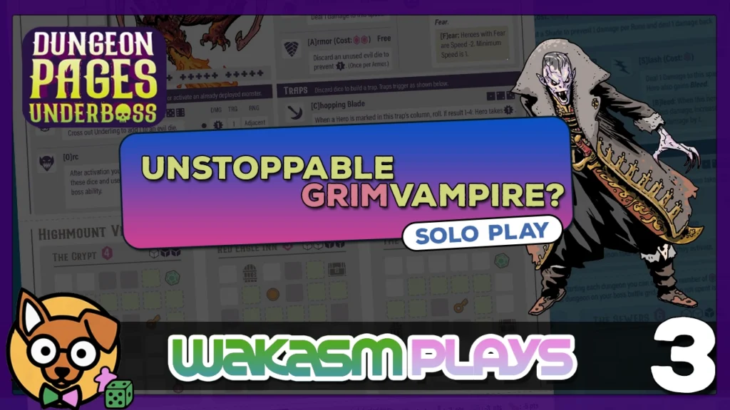 Dungeon Pages Underboss Solo… Can The Grim Vampire Survive the Heroes?