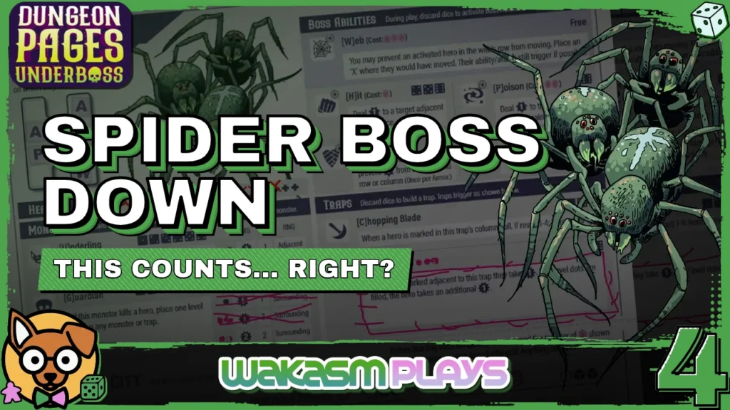 Dungeon Pages: Underboss Solo Playthrough | Poison, Traps, and.. well… SPIDERS!