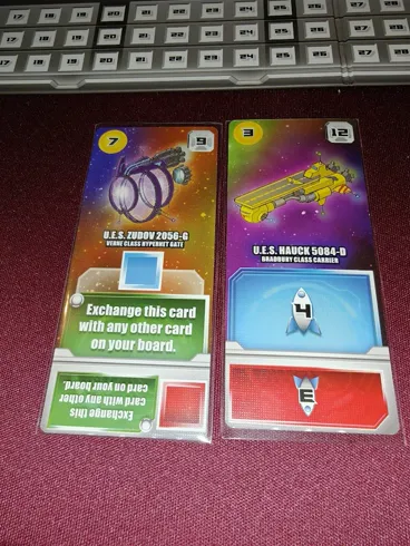 Space Base Cards showing a combo that allows you to exchange this card with another card on your board.